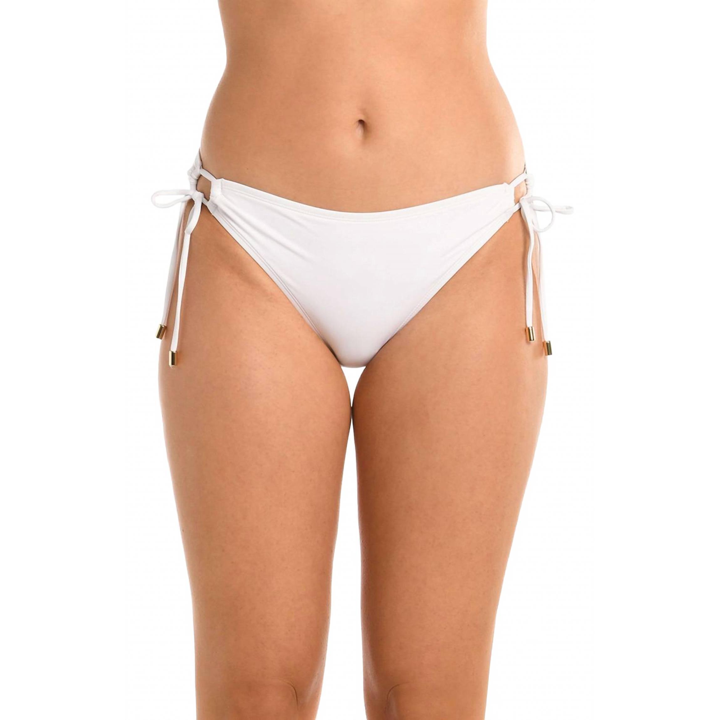 New La Blanca Side Tie Hipster Bikini Bottom In White